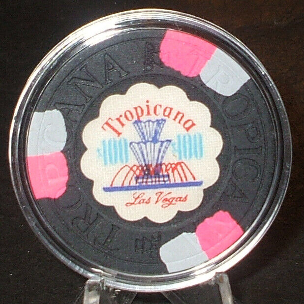 (1) $100. TROPICANA CASINO CHIP - Uncirculated - 1972 - Las Vegas- Fountain Chip