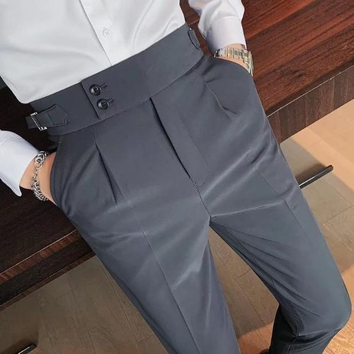 Men's Korean Business Suit Pants Slim Fit Pencil Pants High