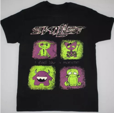 Skillet I Feel Like A Monster Album Music Black All Size Black Cotton T-Shirt