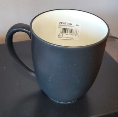 Noritake Stoneware Colorwave Graphite Coffee Tea cups Mugs 12 oz. 8034 C4