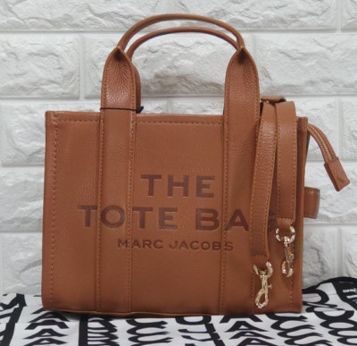 Excellent MARC JACOBS Shoulder ARGAN OIL Brown Leather Strap Tote Bag