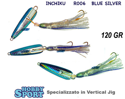 INCHIKU JIG SALTY RUBBER 120 GR R006 COLORE BLUE SILVER VINCENT PESCA MARE BARCA