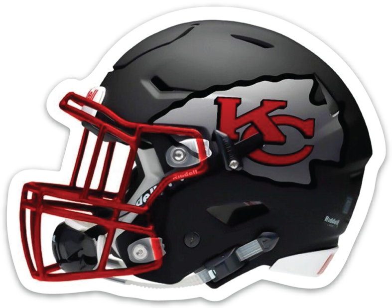 Kansas City Chiefs Football Helmet w/ KC Tomahawk logo Die-cut STICKER