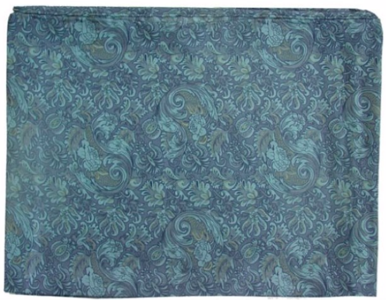 Wyoming Traders Wild Rags Frontier Calico Blue Silk Western Scarf - 34.5", 42" 