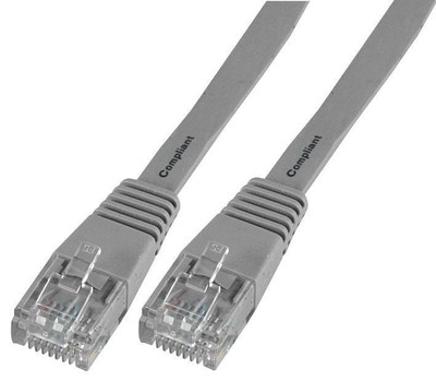 PRO SIGNAL - Flat Cat5e LSOH Ethernet Patch Lead, 0.2m Grey