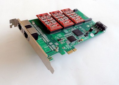 Atcom AXE800P-03 8 Port Analog PCI-E Asterisk Card with 0 FXS 6 FXO