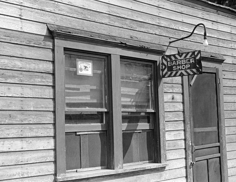 1938 Union Barber Shop, Scotts Run, WV Vintage Old Photo 8.5