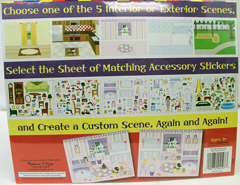 Melissa & Doug Reusable Sticker Pad 5 SCENES Pad #4197  new sealed