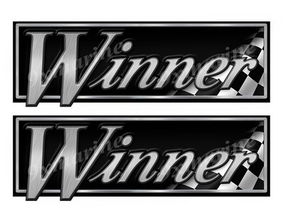 Winner Boat Imitation Name Plate Sticker set. 10'' long