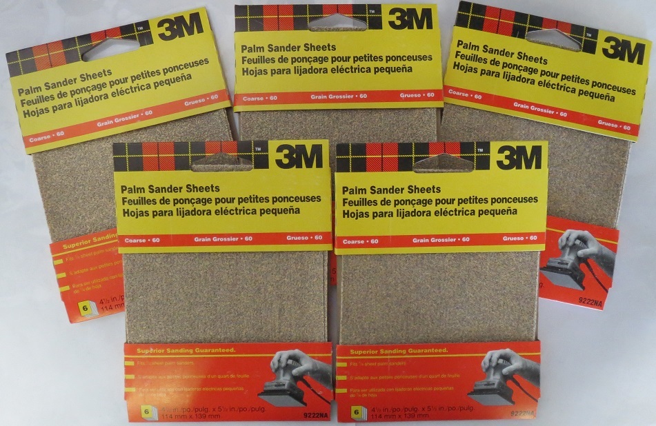 3M 41/2" x 51/2" Palm Sander Sheets 9222NA 5 Packs 51144092222 eBay