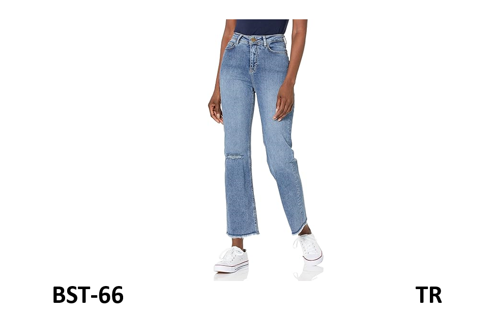 Lola Jeans Women's Lola High Rise Straight Jeans, 28 in Inseam, Blue Mist, 42