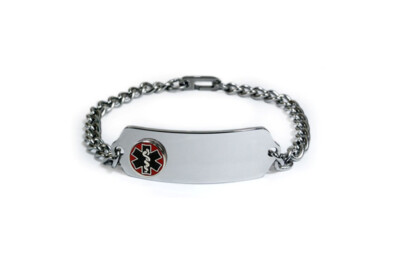 Customized Medical Id Alert Bracelet with sister hook clasp.