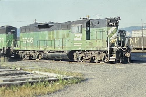 Vintage Photo Slide Train BN Burlington Northern Locomotive