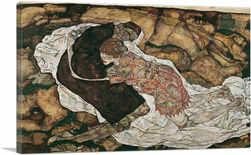 Artcanvas Death And The Maiden 1915 Canvas Art Print By Egon Schiele