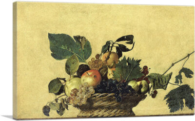 ARTCANVAS Basket with Fruit 1596 Canvas Art Print by Caravaggio