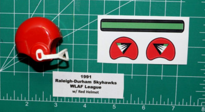 1991 Raleigh-Durham Skyhawks WLAF *DIECUT DECALS* & Football Gumball Helmets OPI