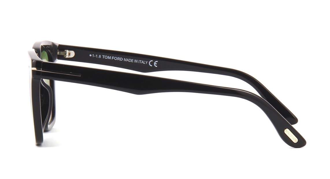 Pre-owned Tom Ford Marco-02 Ft 0646 Black/green (01n) Sunglasses