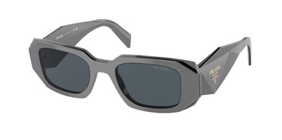 Pre-owned Prada Pr 17wsf 11n09t Marble Black Dark Grey 51 Mm Women's Sunglasses In Gray