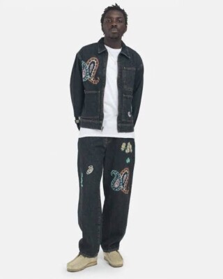 Stussy Noma Denim Zip Work Jacket Black Size M | eBay