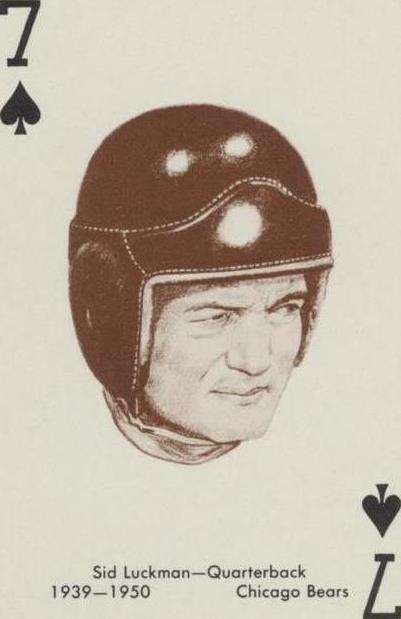 1963 Stancraft Playing Cards Sid Luckman #7S
