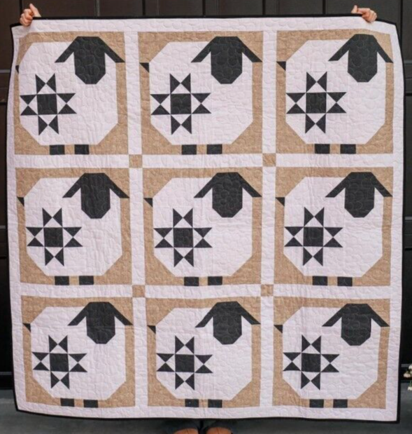 Wooly Stars Sheep Pre Cut Quilt Kit Moda Thatched 62 X 62  Pre-Cut Sew-Ready