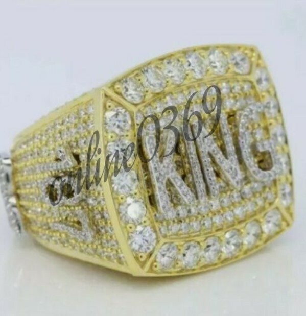 Pre-owned Online0369 Men's 4 Ct Vvs Natural Moissanite Customized Name Ring Silver Yellow Gold Plated In White