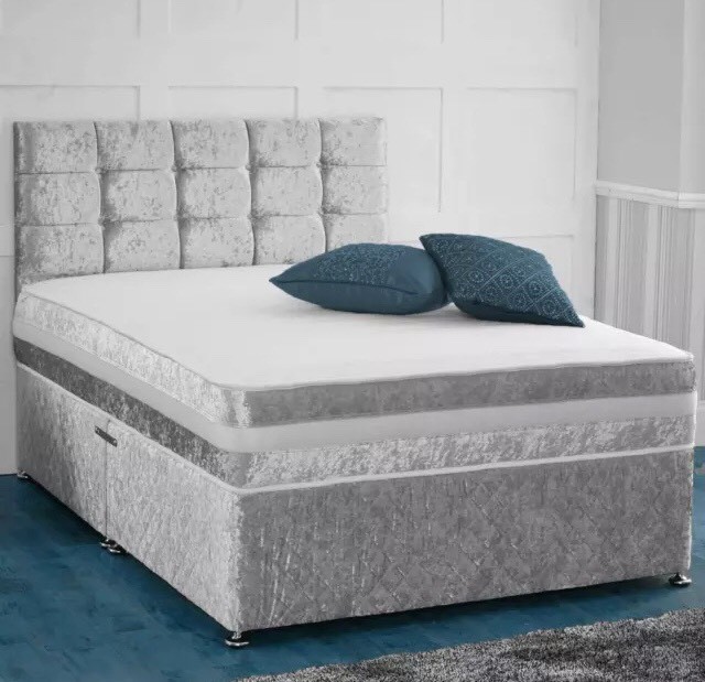 Silver Crushed Velvet single bed in Basildon, Essex Gumtree