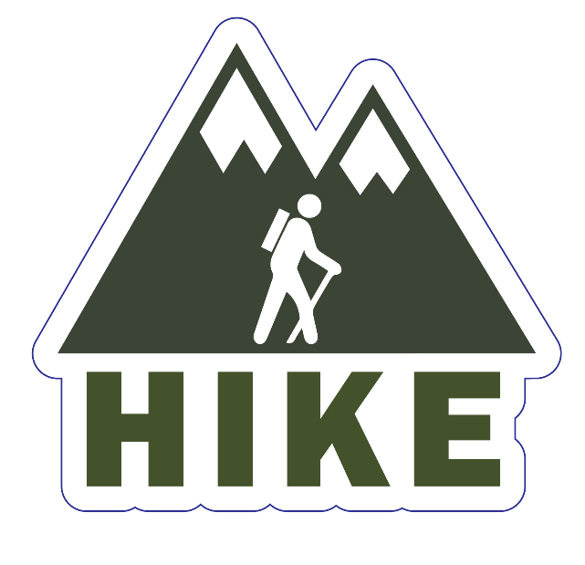 Hike Vinyl Die Cut Sticker 3 x 3 Durable! Dishwasher-Safe! UV Protected!