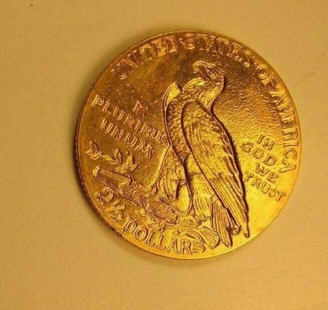 1908 $2.50 Indian Quarter Eagle Gold Coin, AU