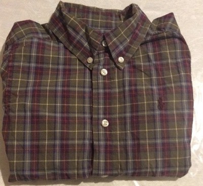 POLO RALPH LAUREN BOYS LONG SLEEVE BUTTON DOWN SHIRT SIZE 44T PLAID