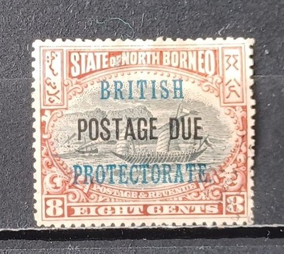 BORNEO Nord 1904-05 -  timbre taxe oblitéré  8 c  rouge  Y&T# 25