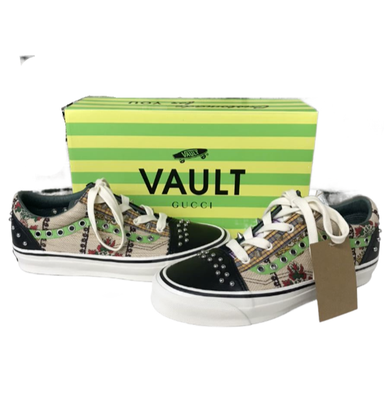 Gucci×Vans Vault Collaboration Studded Patchwork Old Skool Sneakers Size  US9 New