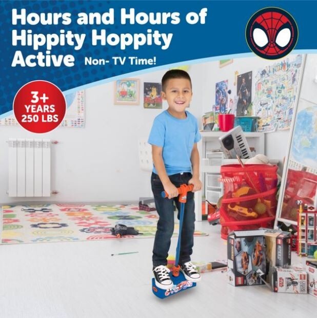 Marvel Spidey Spiderman Pogo Hopper Squeaks Hopping Fun Foam Pogo Stic