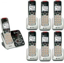 AT&T CRL32102 w/ 6 CRL30102 Cordless Answering System Talking Caller ID