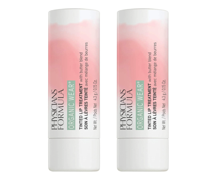 2 PACK Physicians Formula Organic Wear TICKLED PINK Tinted Lip Treatment Balm