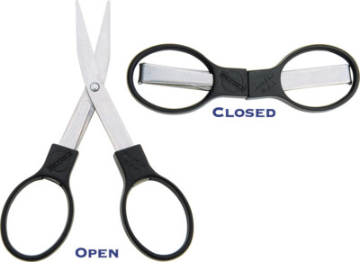 Slip-N-Snip Folding Safety Scissors, Made in USA, Black Handle, SLS2