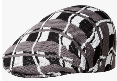 Kangol Original 507 Wavy Pane Casquette Flatcap Bêret Bonnet Casquette Gris Neuf