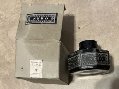 Francesco Rubinato Ink in Octagon Inkwell Bottle BLACK NEW in box Italy Nero