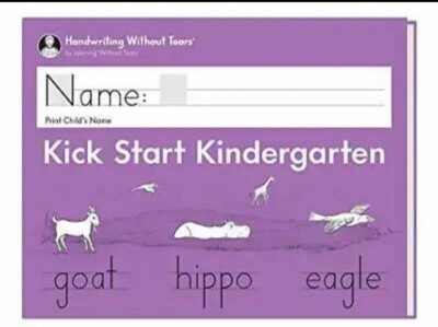 Learning Handwriting Without Tears Kick Start Kindergarten Student Workbook