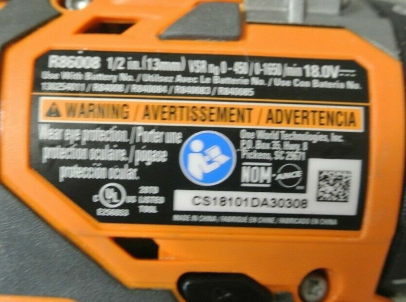 RIDGID IMPACT AND DRILL 18V COMBO IN BAG (101457-14 H)