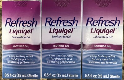 3 PK REFRESH LIQUIGEL Lubricant Eye Gel 0.50 oz  factory sealed Exp. 2024