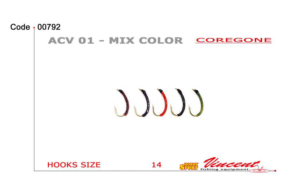 LENZA PRONTA COREGONE 5 AMI SERIE KILLER ACV01 AMO 14 COL. MIX COLOR VINCENT