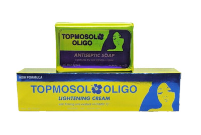 T0PM0S0L Oligo Cream w/ Vitamin C 50g and Antiseptic Soap 80g Set