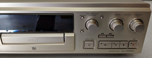 Sony MDS-JA555ES Champagne MiniDisc MD Player Recorder Deck + RM-D40M Remote Box