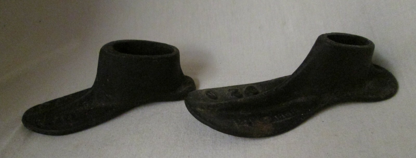2 old primitive iron? children's child sized cobblers shoe last lasts Malleable