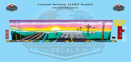 CN Canadian National 111709 59' Cylindrical Hopper Graffiti