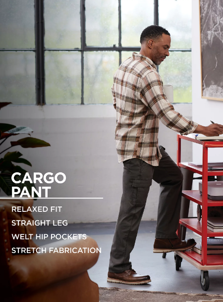 Men's Wrangler Cargo Pants w/ Stretch Relaxed Fit Anthracite Grey CHOOSE SIZE