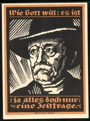 Notgeld Genthin, 2 Mark, Wie Gott will: Es ist ja alles doch nur eine Zeitfrage 