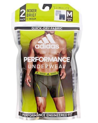 Adidas Quick Dry Performance Mens Boxer Brief Underwear 2 Pack Size 3XL (45-50)