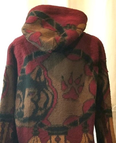VTG Artesanias Tuntaquimba Wolf Paw Alpaca Wool Jacket Zip Up Hoody Dreamcatcher